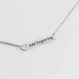 Personalized Nameplate Necklace with Heart Custom Name Bar Necklaces for Women Jewelry Gift for Girlfriend