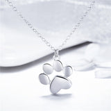 S925 Sterling Silver Pet's Footprint Necklace For Girls
