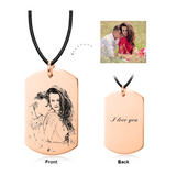 Only You -10K/14K  Gold Personalized Engraved Photo Necklace Adjustable 16”-20”-White Gold/Yellow Gold/Rose Gold