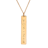 14K Gold Personalized Vertical Nameplate Necklace Adjustable 16”+2” - 925 Sterling Silver OEM And Customization