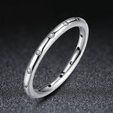 925 Sterling Silver Bands Rings with Cubic Zirconic Women Jewelry