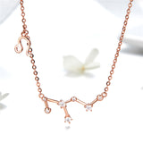 925 Sterling Silver Rose Gold Plated LEO Necklace With Modern Design