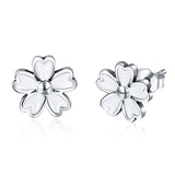  Silver  Daisy Flower Stud Earrings