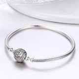 S925 Sterling Silver Ball Charms Beads Bracelet With White Zircon Delicate Ball Bracelets