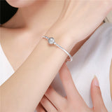 S925 Sterling Silver Ball Charms Beads Bracelet With White Zircon Delicate Ball Bracelets