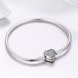 S925 Sterling Silver Heart Charm&Bead Bracelet Family Tree Bracelets