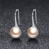 925 Sterling Silver Gold Temptation Pearl Drop Earrings For Women