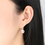 925 Sterling Silver Gold Temptation Pearl Drop Earrings For Women