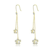 925 Sterling Silver Yellow Fashion Hoop Earrings  Light of Flower Stud Earrings  for Woman