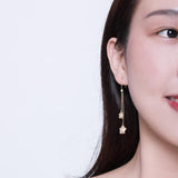 925 Sterling Silver Yellow Fashion Hoop Earrings  Light of Flower Stud Earrings  for Woman