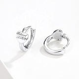 925 Sterling Silver Heart Hoop Earrings Gift for Women