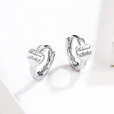 925 Sterling Silver Heart Hoop Earrings Gift for Women