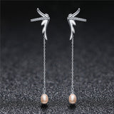 925 Sterling Silver Pearl Drop Earrings