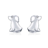 Silver Dog Pet Clip-on Earrings 