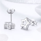 925 Sterling Silver  Star Stud Earrings