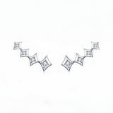 925 Sterling Silver Dazzling Star Stud Earrings