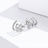 925 Sterling Silver Twist Stud Earrings For Women