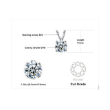 Round CZ Solitaire Pendant Necklace 925 Sterling Silver Choker Statement Necklace Women Silver 925 Jewelry Without Chain