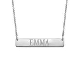 925 Sterling Silver Personalized Engraved Bar Necklace Adjustable 16”-20” - 925 Sterling Silver OEM And Customization