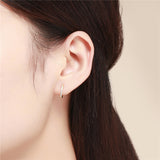 S925 Sterling Silver Plated Gold Small Circle Hoop Earrings For Girls
