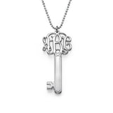 925 Sterling Silver Personalized Key Monogram Necklace Adjustable 16”-20”