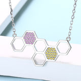 925 Sterling Silver Chemical Formula Pendant Chain Colorful Zircon Necklace For Women