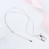 925 Sterling Silver cute penguin pendant chain Clear Zircon Animal necklace for Women fashion Valentine Jewelry Gifts