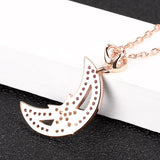 925 Sterling Silver Rose Gold Color Moon Pendant Chain Zircon Star Necklace For Women