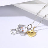 925 Sterling silver Cute Dog pendant chain gold heart animal human friend necklace for Women Valentine Jewelry gift
