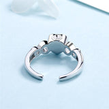925 Sterling silver Forever in my heart cremation urn open size adjustable Finger rings for Women memorial Jewelry