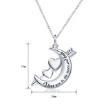 925 sterling silver I love you to the moon and back  pendant Arrow of love Necklace chain for women Jewelry gifts