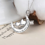 925 sterling silver I love you to the moon and back  pendant Arrow of love Necklace chain for women Jewelry gifts