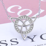 925 sterling silver Round circle pendant chain luxury clear Zircon Necklace for women fashion Jewelry gift free ship
