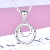 925 sterling silver Round pendant small circle shape luxury chain Necklace with stone for women fashion Jewelry gift