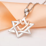925 sterling silver Star of David pendant rose gold color heart Necklace for women fashion Jewelry gift free shipping