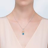 925 sterling silver Tears of love pendant heart shape blue Zircon Necklace for women fashion Jewelry gift