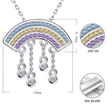 925 sterling silver colorful zircon rainbow pendant chain  tassel in sky Necklace for women Valentine Jewelry gifts