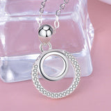 925 sterling silver luxury Round shape pendant chain clear zircon circle Necklace for women Anniversary Jewelry gift