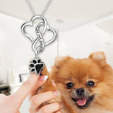 925 sterling silver my best friend dog footprint necklaces & pendants with black enamel women silver jewelry gift
