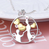 925 Sterling Silver Propose Pendant Chain Gold Color Marriage Heart Necklace For Women Engagement