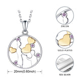 925 Sterling Silver Propose Pendant Chain Gold Color Marriage Heart Necklace For Women Engagement