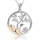  round shape pendant Tree of Life with Stone Necklace