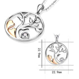 925 sterling silver round shape pendant Tree of Life with Stone Necklace for women fashion Jewelry gifts free ship