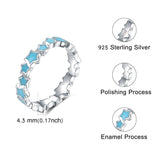 Engagement rings 925 sterling silver blue Star Luminous Glowing stackable finger Ring for Women Fine jewelry