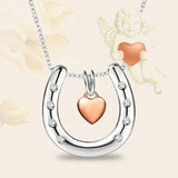 New 100% 925 sterling silver U shape CZ pendant rose gold color heart chains Necklaces for women fashion Jewelry gift