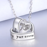 New 925 sterling silver double love chain pendant two heart I love you necklace for women Valentine Day Jewelry gift