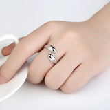 925 Sterling Silver Dolphin Finger Ring Adjustable Engagement Ring for Women Fashion Jewelry Valentine's Day Gift