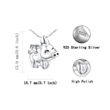 925 Sterling  silver Cute Flying Pig Pendant Chain Necklace with heart for Women Fashion Jewelry gifts free shipping