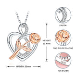 925 Sterling silver Endless love pendant chain Sparkling Infinity Heart rose necklace for Women Anniversary Jewelry