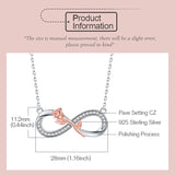 925 Sterling Silver Chain Endless Of Love With Rose Pendant Necklace For Girl Friend Anniversary Jewelry Gifts